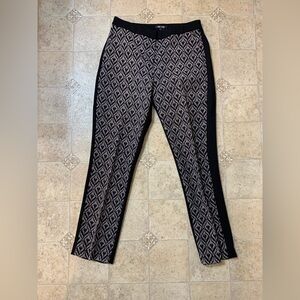 NIC+ZOE Stretch Pants Size 8 Black and Patterned Front